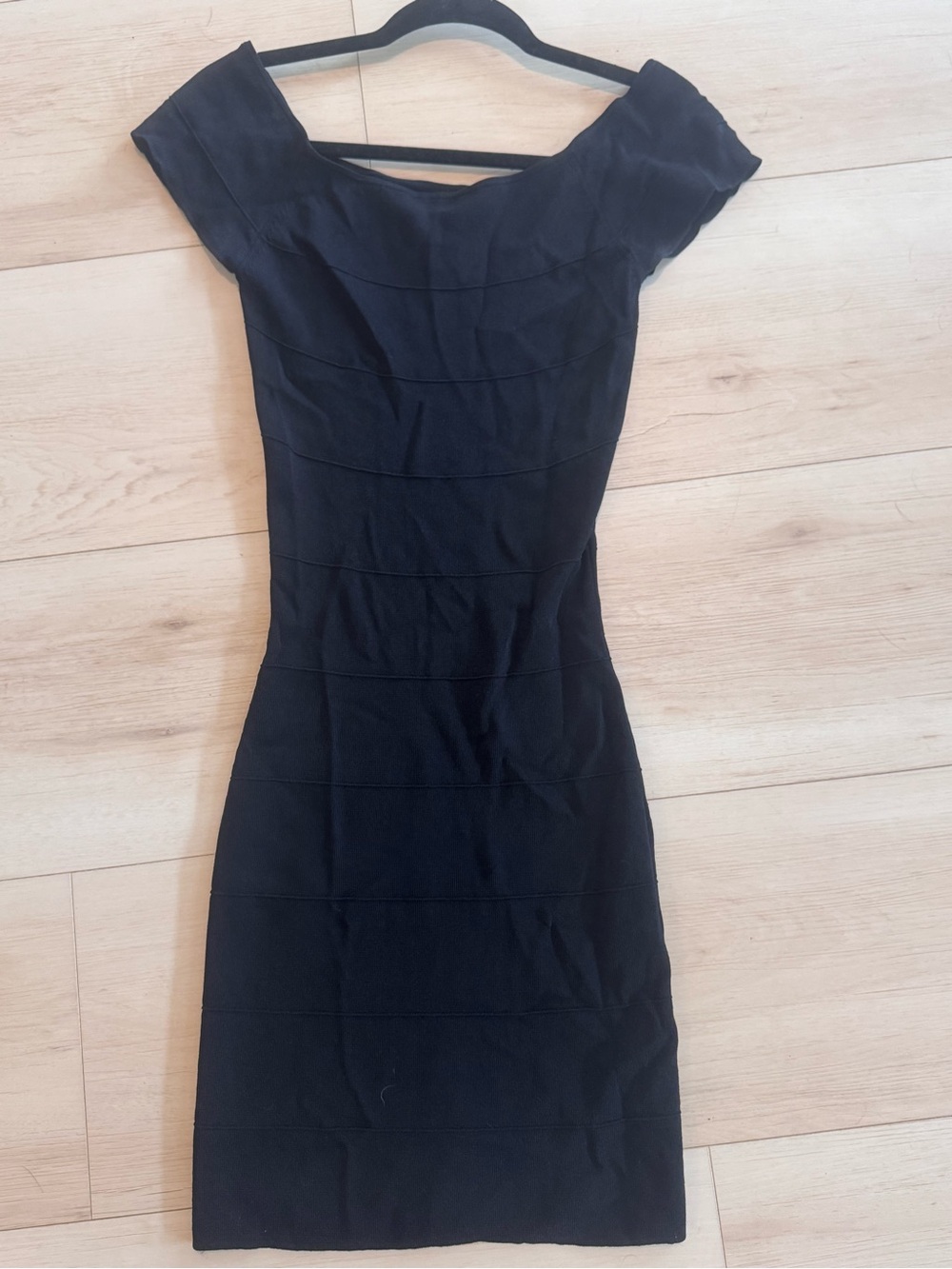 Max Studio Black Off-Shoulder Bandage Mini Dress